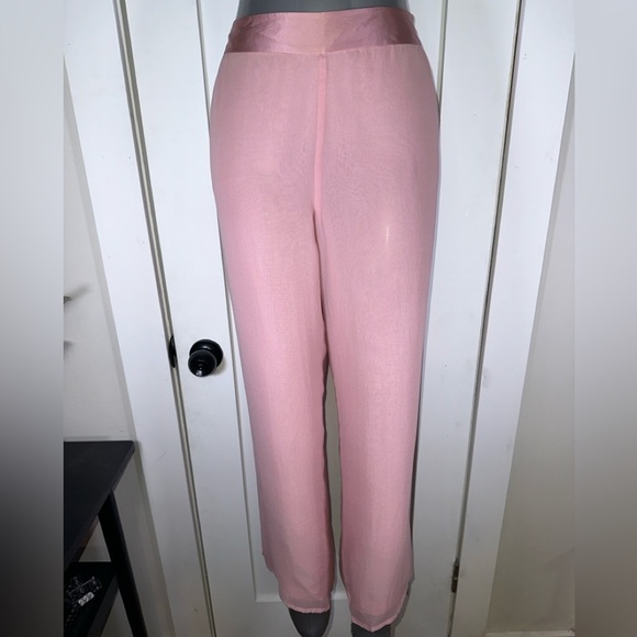 Vintage 100% Silk Pink Women's Pants 0044 - Picture 1 of 5